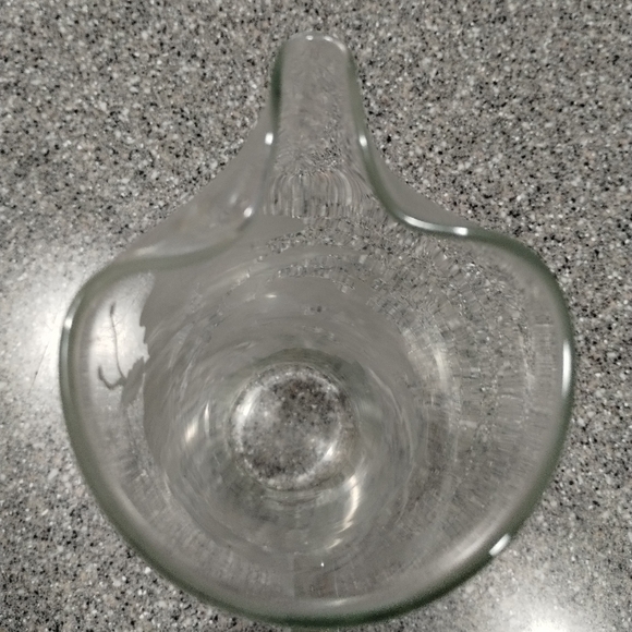 VTG West Virginia Etched Glass Orchid or Gazelle flower Empire Cocktail Pitcher - Picture 3 of 13